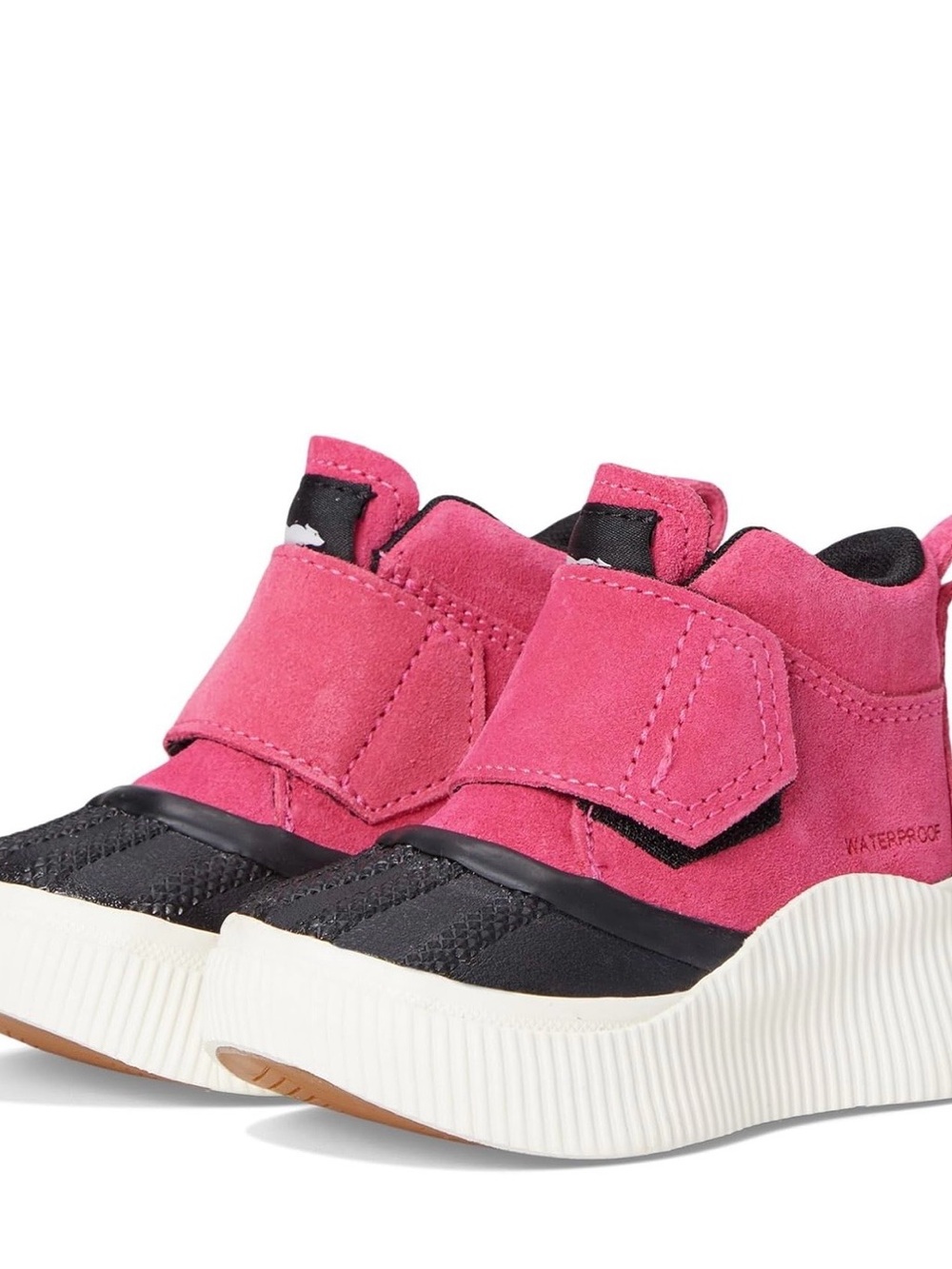 Sorel Kids Waterproof Pink Suede Hook-and-Loop Boots